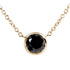 Black Diamond Solitaire 1 Carat Round Bezel Necklace in 14K Gold (16" Chain)